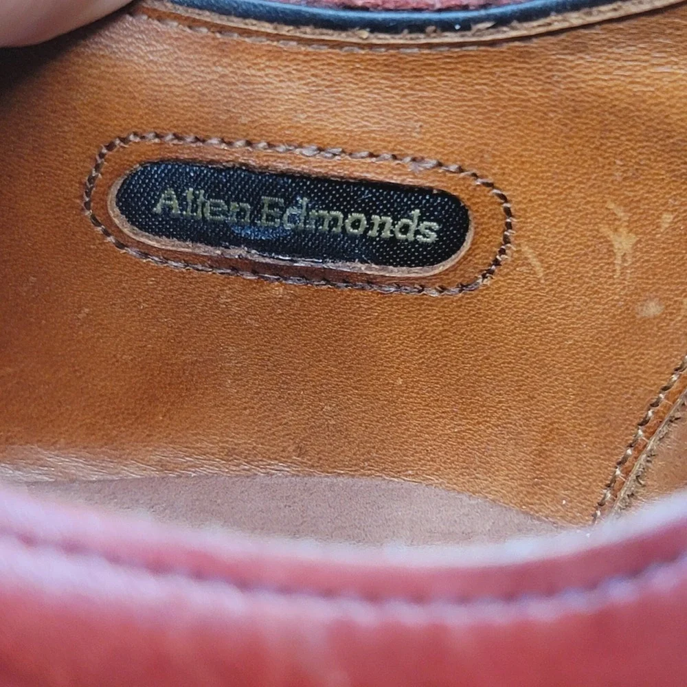 Allen Edmonds Carlyle Dress Shoes Men's Sz 11 B plain toe dark chili Dress Shoes